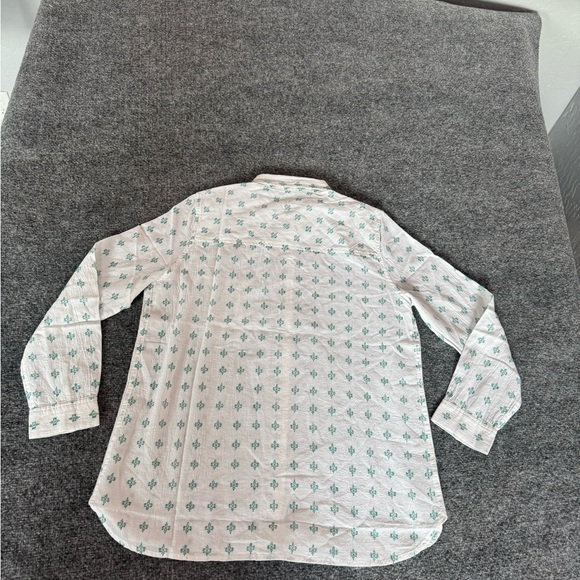 Johnny Cotton Men's White and Green Patterned Button Down shirt geometric SZ M - Picture 9 of 14